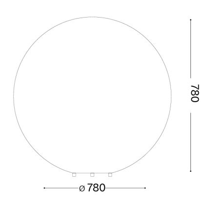 Ideal Lux - Āra lampa DORIS 1xE27/60W/230V Ø 78 cm IP44 pelēka