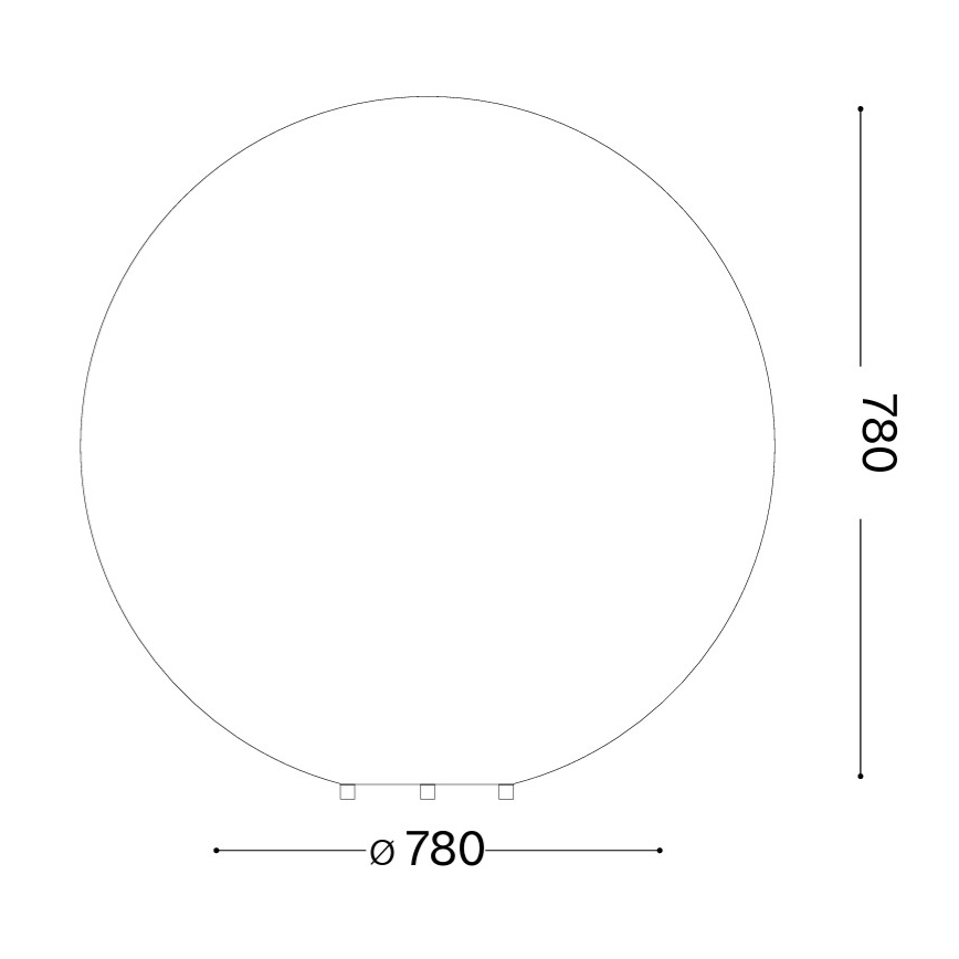 Ideal Lux - Āra lampa DORIS 1xE27/60W/230V Ø 78 cm IP44 pelēka
