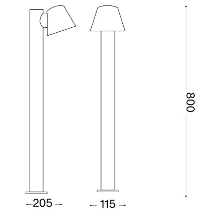 Ideal Lux - Āra lampa GAS 1xGU10/35W/230V 80 cm IP43 brūna