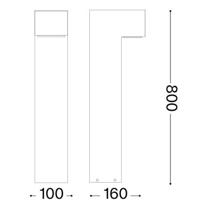 Ideal Lux - āra lampa SIRIO 1xGX53/9W/230V 80 cm IP65 brūna