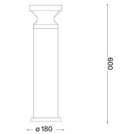 Ideal Lux - Āra lampa TORRE 1xE27/15W/230V 60 cm IP65 brūna