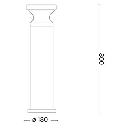 Ideal Lux - Āra lampa TORRE 1xE27/15W/230V 80 cm IP65 antracīts
