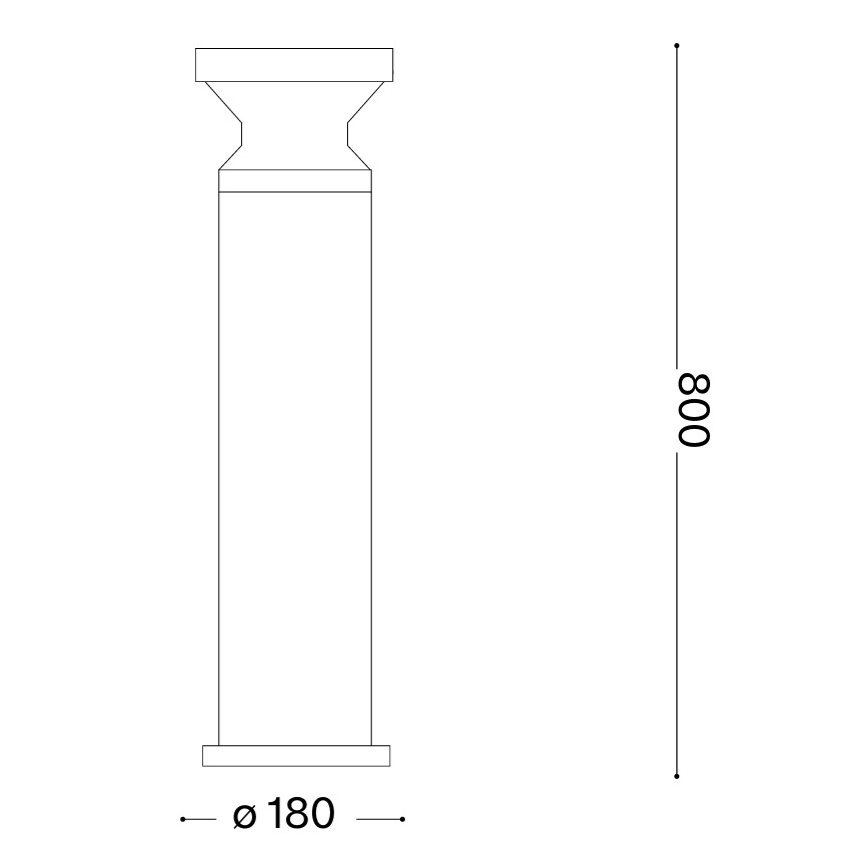 Ideal Lux - Āra lampa TORRE 1xE27/15W/230V 80 cm IP65 melna
