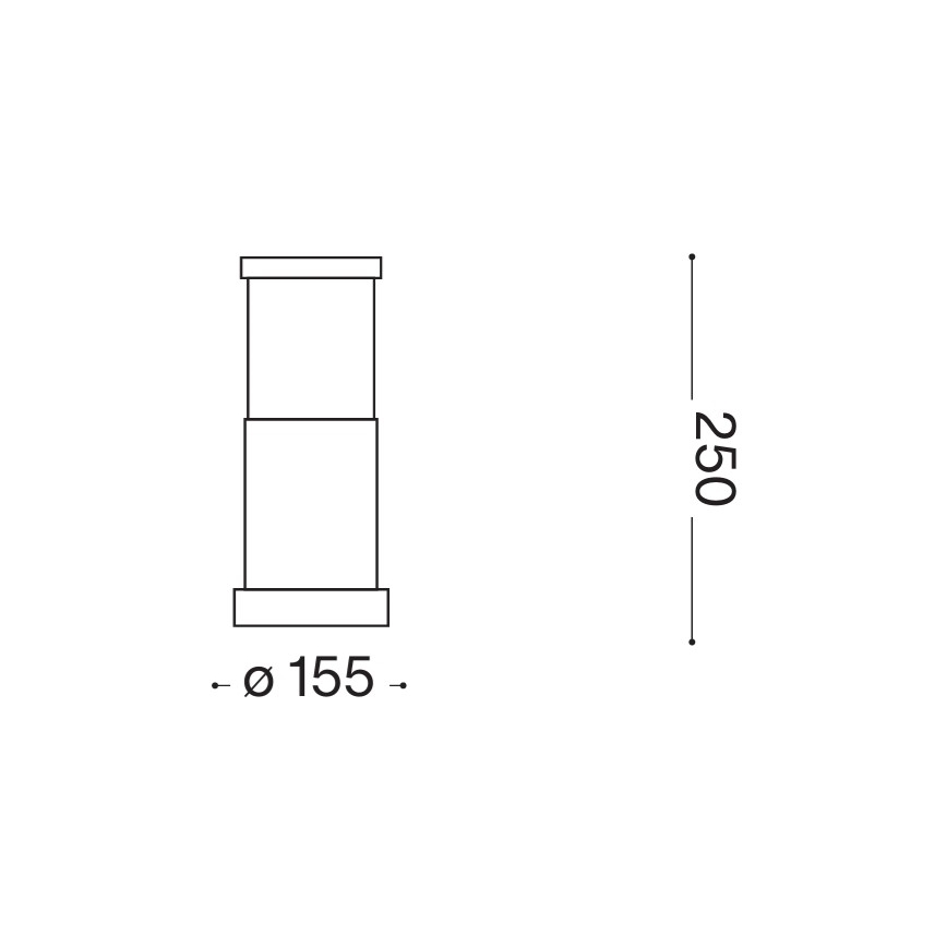 Ideal Lux - Āra lampa TRONCO 1xE27/42W/230V 25 cm IP65 melna