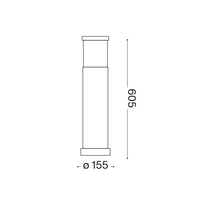 Ideal Lux - Āra lampa TRONCO 1xE27/42W/230V 60,5 cm IP65 brūna