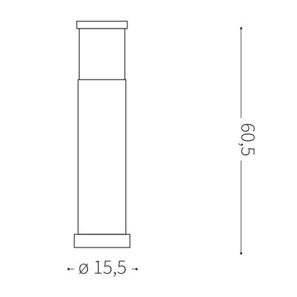 Ideal Lux - Āra lampa TRONCO 1xE27/42W/230V 60 cm IP65 antracīts