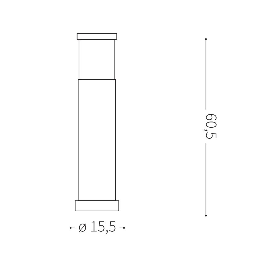 Ideal Lux - Āra lampa TRONCO 1xE27/42W/230V 60 cm IP65 antracīts