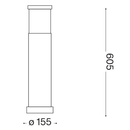 Ideal Lux - Āra lampa TRONCO 1xE27/42W/230V 60 cm IP65 brūna