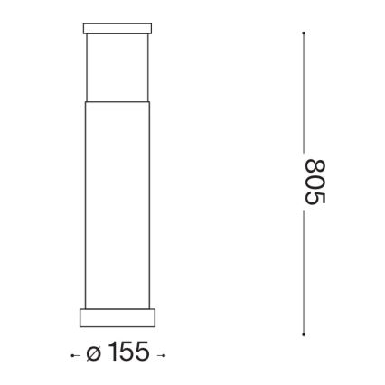 Ideal Lux - Āra lampa TRONCO 1xE27/42W/230V 80 cm IP65 brūna
