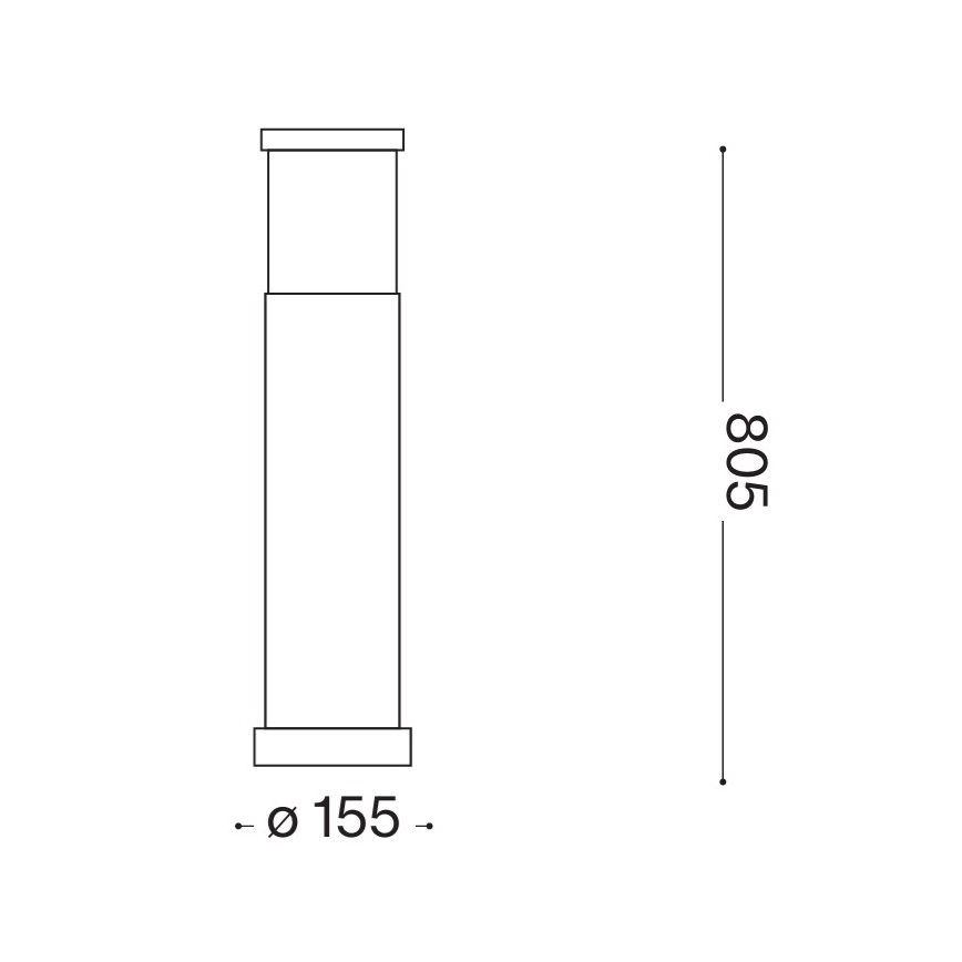 Ideal Lux - Āra lampa TRONCO 1xE27/42W/230V 80 cm IP65 pelēka