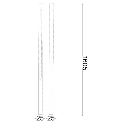 Ideal Lux - āra LED lampa JEDI LED/25W/230V 160 cm CRI 90 IP65 brūna