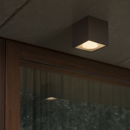 Ideal Lux - Āra punktveida gaismeklis TECHO 1xGU10/20W/230V 15x15 cm IP54 melns