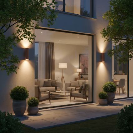 Ideal Lux - Āra sienas gaismeklis GUN 1xE27/60W/230V 31 cm IP54 brūns