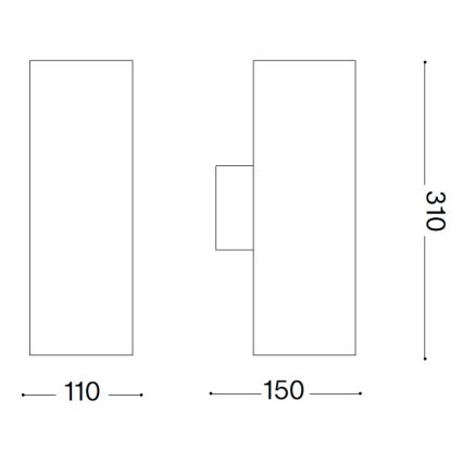 Ideal Lux - Āra sienas gaismeklis GUN 1xE27/60W/230V 31 cm IP54 brūns