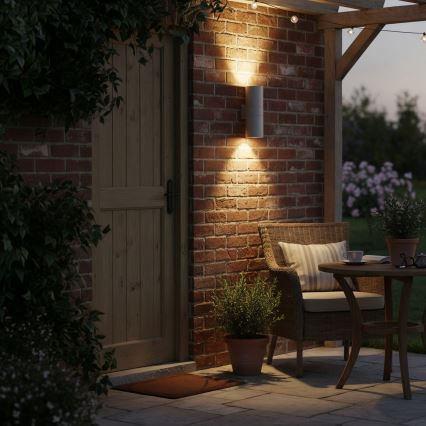 Ideal Lux - Āra sienas gaismeklis GUN 1xE27/60W/230V 31 cm IP54 pelēks