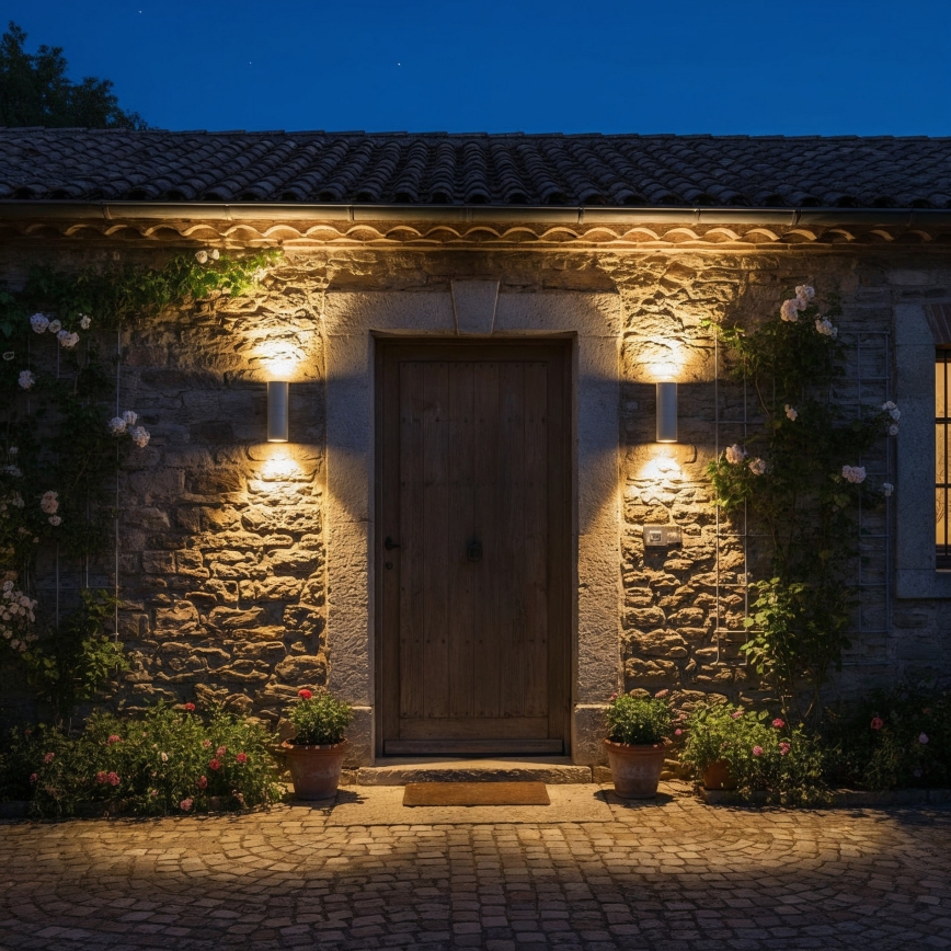 Ideal Lux - Āra sienas gaismeklis GUN 1xE27/60W/230V 31 cm IP54 pelēks