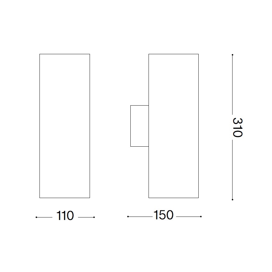 Ideal Lux - Āra sienas gaismeklis GUN 1xE27/60W/230V 31 cm IP54 pelēks