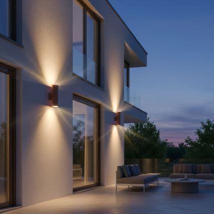 Ideal Lux - Āra sienas gaismeklis GUN 1xGU10/35W/230V 21 cm IP44 brūns