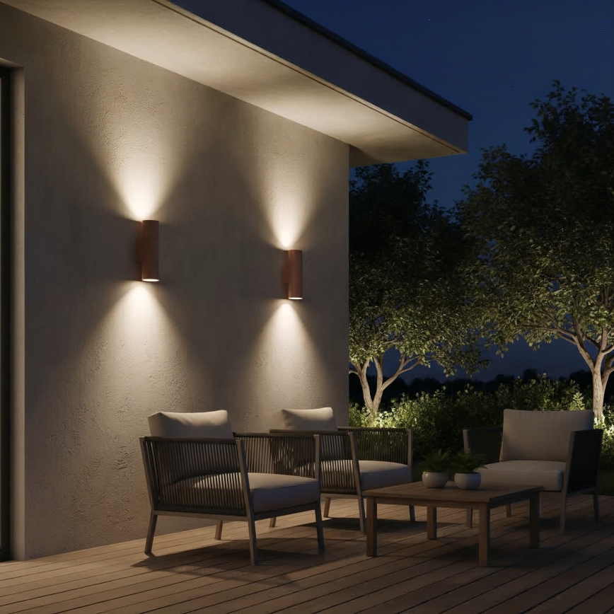 Ideal Lux - Āra sienas gaismeklis GUN 1xGU10/35W/230V 21 cm IP44 brūns