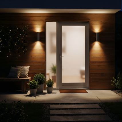 Ideal Lux - Āra sienas gaismeklis GUN 1xGU10/35W/230V 21 cm IP44 pelēks