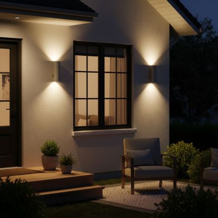 Ideal Lux - Āra sienas gaismeklis GUN 1xGU10/35W/230V 21 cm IP44 pelēks