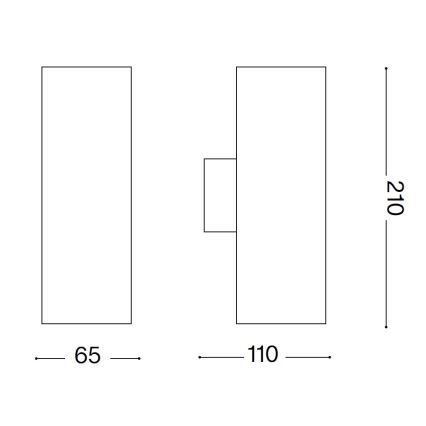 Ideal Lux - Āra sienas gaismeklis GUN 1xGU10/35W/230V 21 cm IP44 pelēks