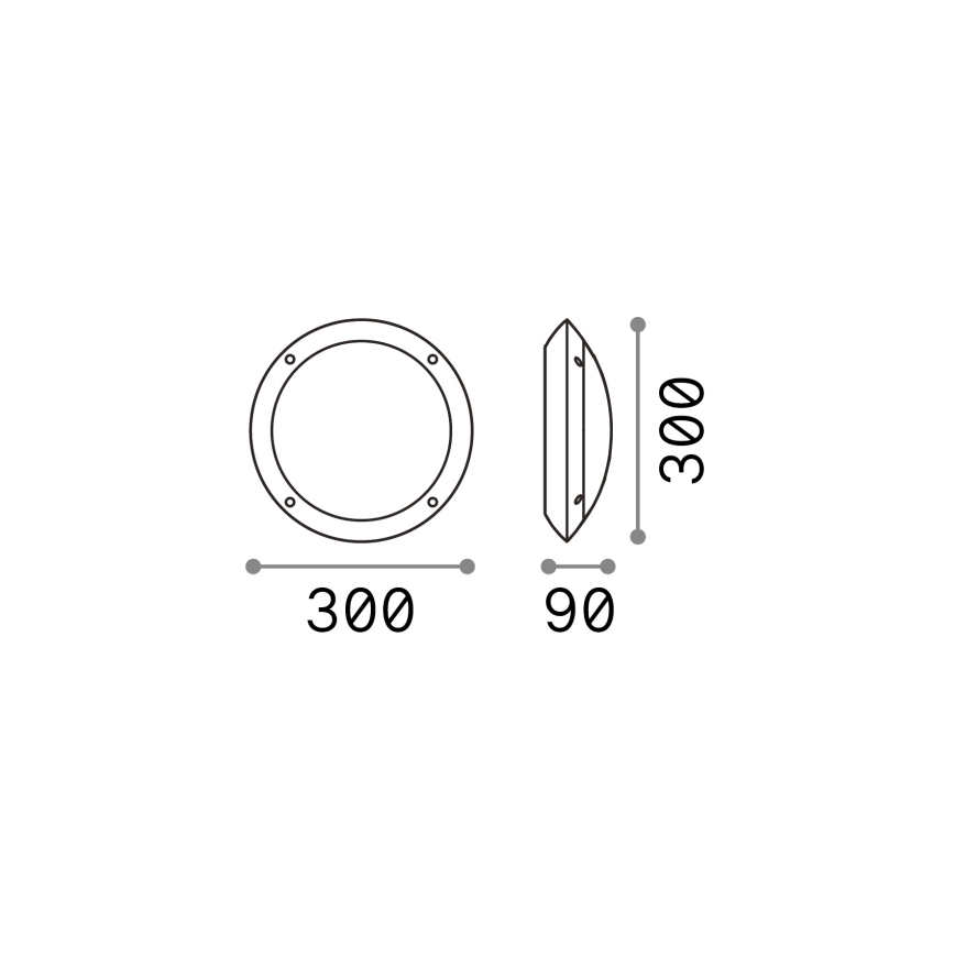 Ideal Lux - Āra sienas gaismeklis POLAR 1xE27/23W/230V IP66 melns