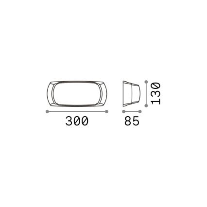 Ideal Lux - Āra sienas lampa 1xE27/23W/230V melna IP66