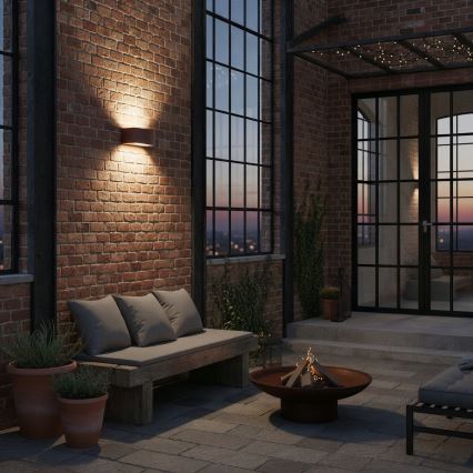 Ideal Lux - Āra sienas lampa ANDROMEDA 1xE27/60W/230V IP55 brūna