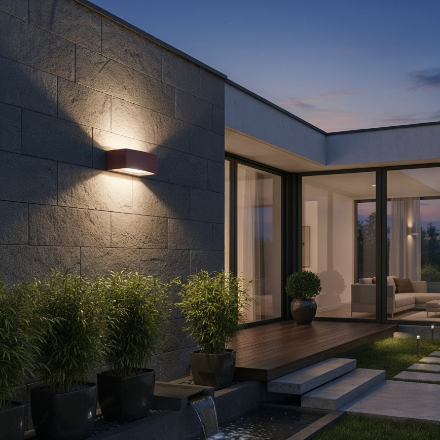 Ideal Lux - Āra sienas lampa ANDROMEDA 1xE27/60W/230V IP55 brūna