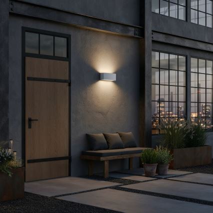 Ideal Lux - Āra sienas lampa ANDROMEDA 1xE27/60W/230V IP55 pelēka