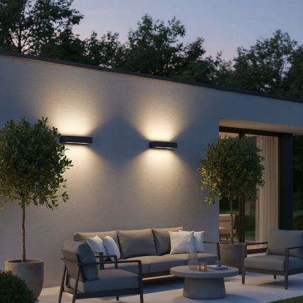 Ideal Lux - Āra sienas lampa ANDROMEDA 2xE27/60W/230V IP55 antracīta