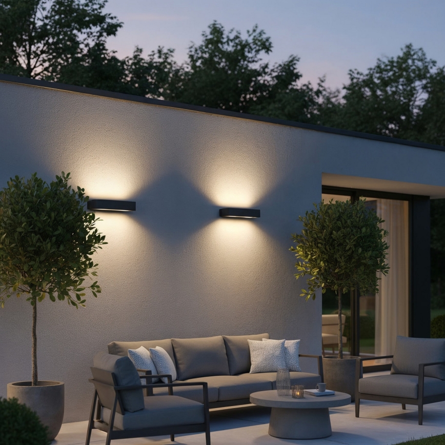 Ideal Lux - Āra sienas lampa ANDROMEDA 2xE27/60W/230V IP55 antracīta