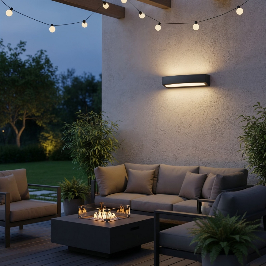 Ideal Lux - Āra sienas lampa ANDROMEDA 2xE27/60W/230V IP55 melna