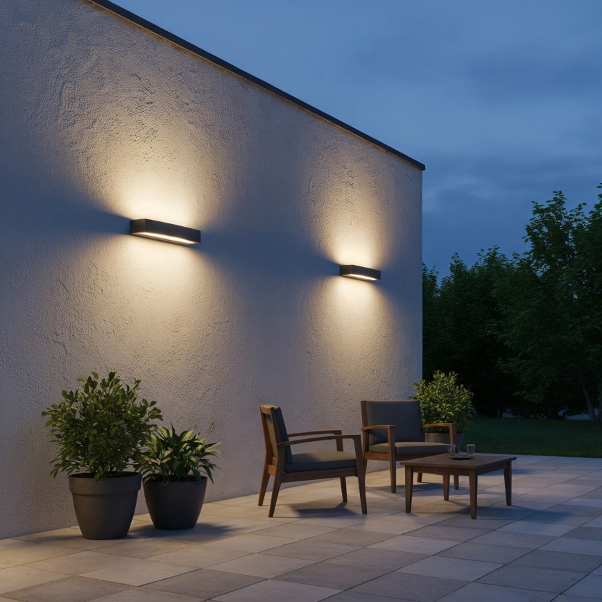Ideal Lux - Āra sienas lampa ANDROMEDA 2xE27/60W/230V IP55 melna