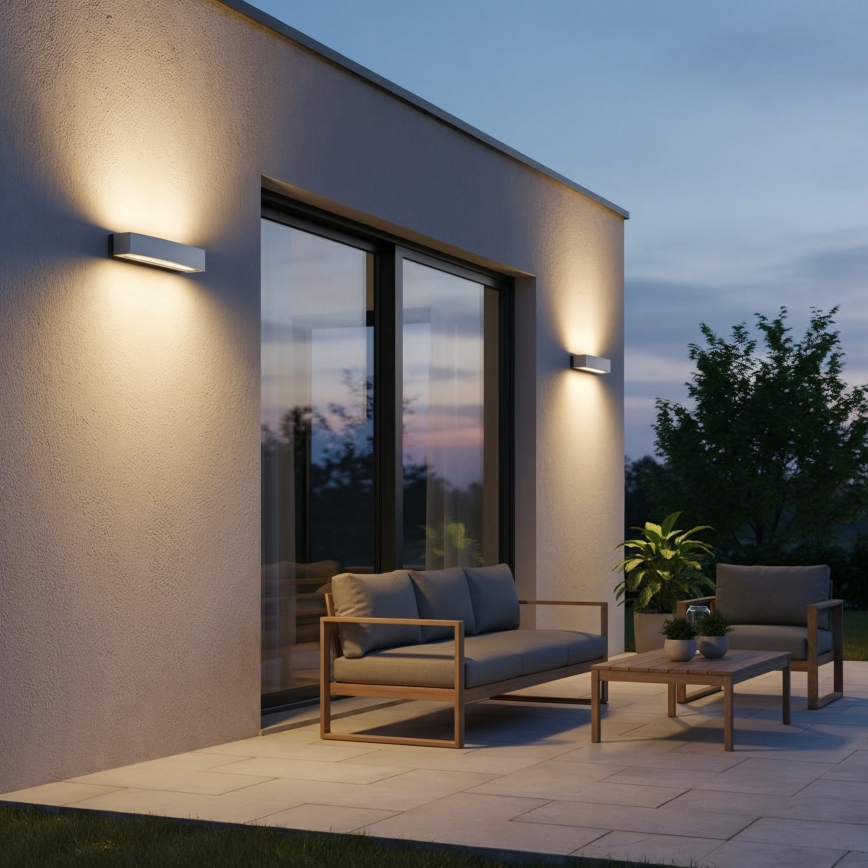 Ideal Lux - Āra sienas lampa ANDROMEDA 2xE27/60W/230V IP55 pelēka