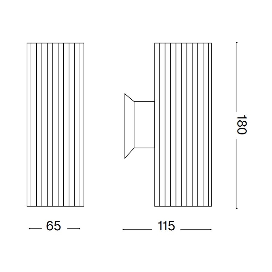 Ideal Lux - Āra sienas lampa BASE 2xGU10/28W/230V IP44 melna