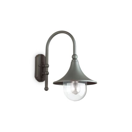 Ideal Lux - Āra sienas lampa CIMA 1xE27/52W/230V IP43 antracīta