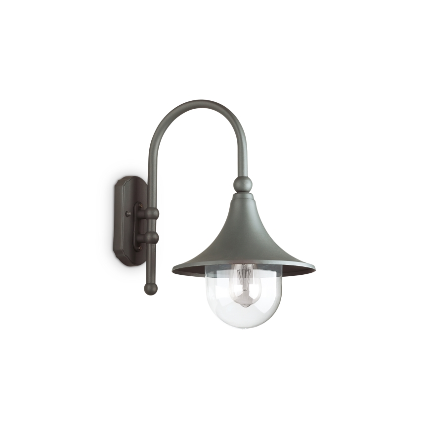 Ideal Lux - Āra sienas lampa CIMA 1xE27/52W/230V IP43 antracīta
