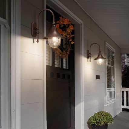 Ideal Lux - Āra sienas lampa CIMA 1xE27/52W/230V IP43 brūna