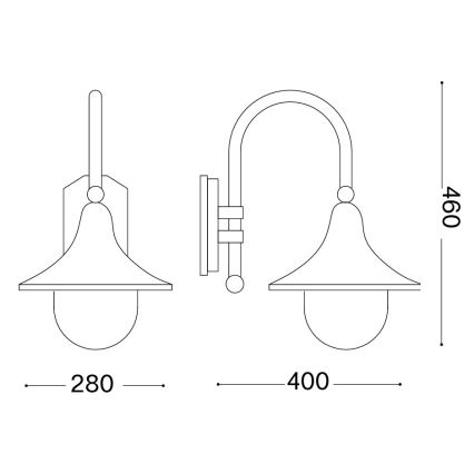 Ideal Lux - Āra sienas lampa CIMA 1xE27/52W/230V IP43 brūna