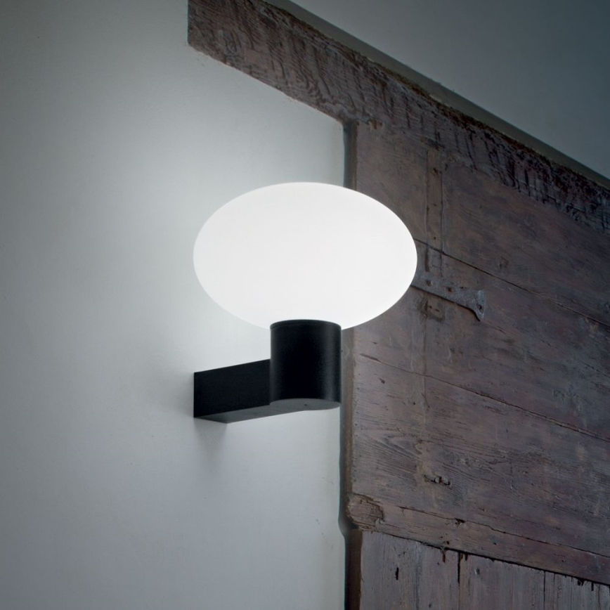 Ideal Lux - Āra sienas lampa CLIO 1xE27/42W/230V IP44 melna