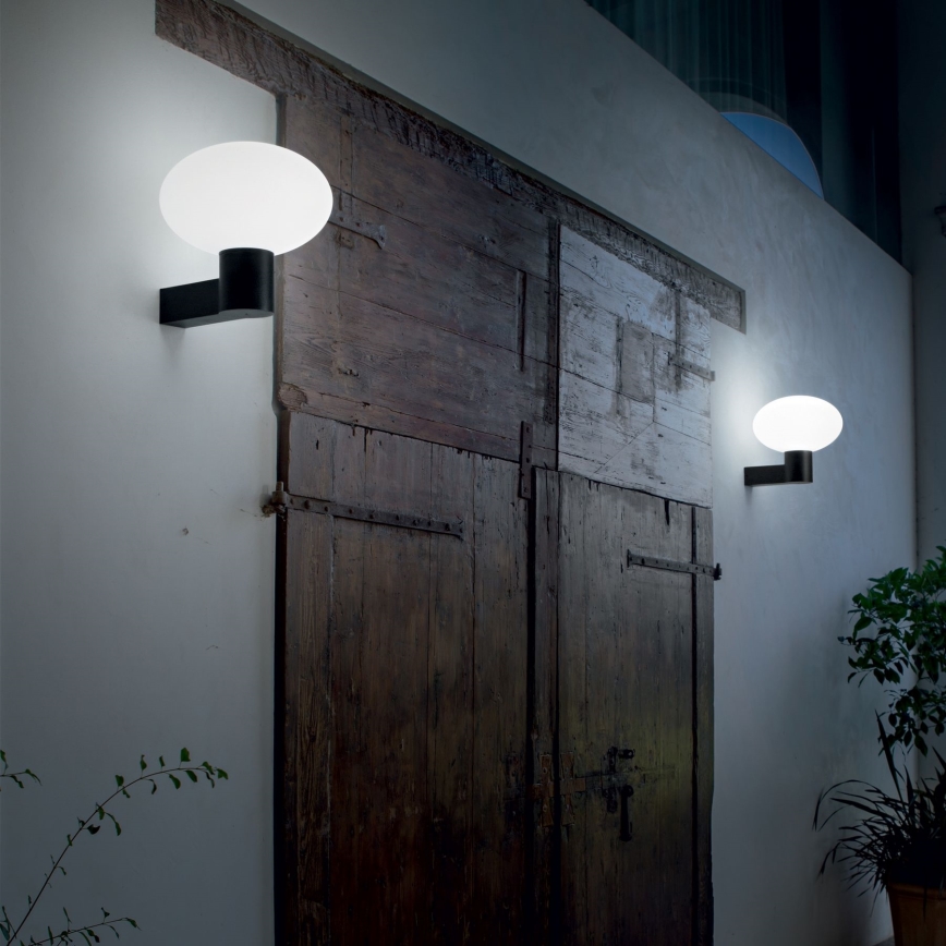Ideal Lux - Āra sienas lampa CLIO 1xE27/42W/230V IP44 melna