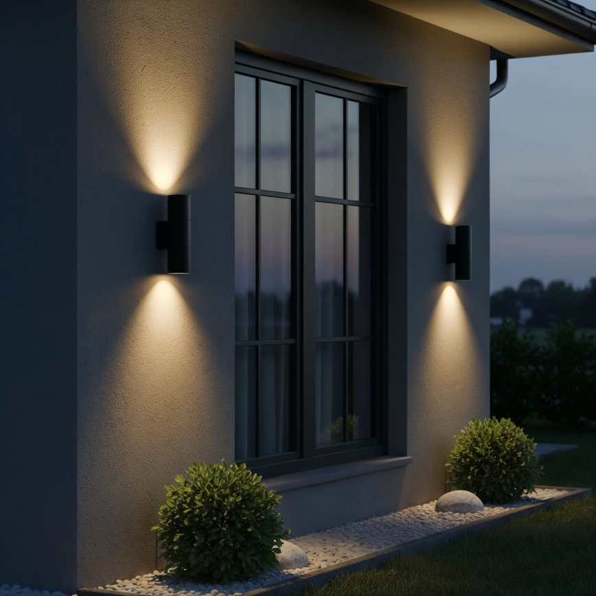 Ideal Lux - Āra sienas lampa GUN 2xGU10/35W/230V IP44 antracīta