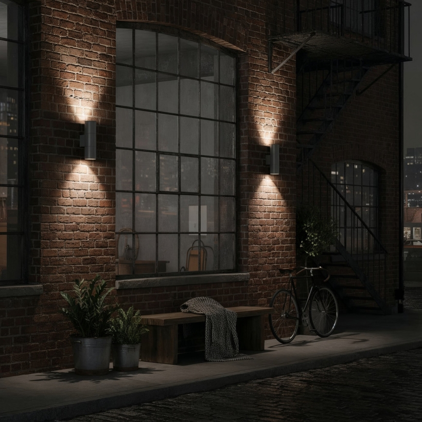 Ideal Lux - Āra sienas lampa GUN 2xGU10/35W/230V IP44 antracīta