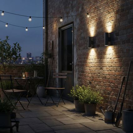 Ideal Lux - Āra sienas lampa GUN 2xGU10/35W/230V IP44 antracīta