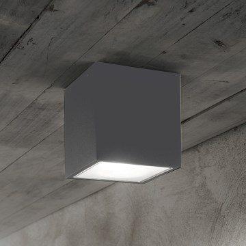 Ideal Lux - Āra virziena gaismeklis TECHO 1xGU10/20W/230V 9x9 cm IP54 antracīts