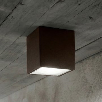 Ideal Lux - Āra virziena gaismeklis TECHO 1xGU10/20W/230V 9x9 cm IP54 brūns