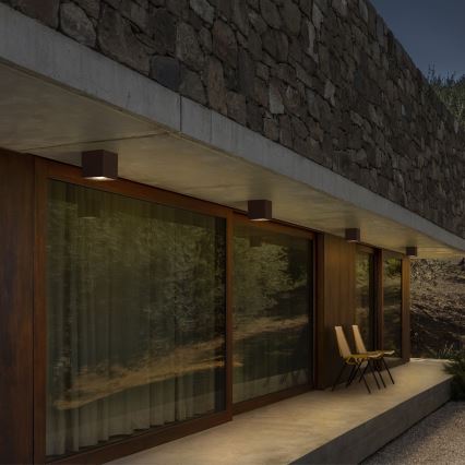 Ideal Lux - Āra virziena gaismeklis TECHO 1xGU10/20W/230V 9x9 cm IP54 brūns