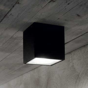 Ideal Lux - Āra virziena gaismeklis TECHO 1xGU10/20W/230V 9x9 cm IP54 melns